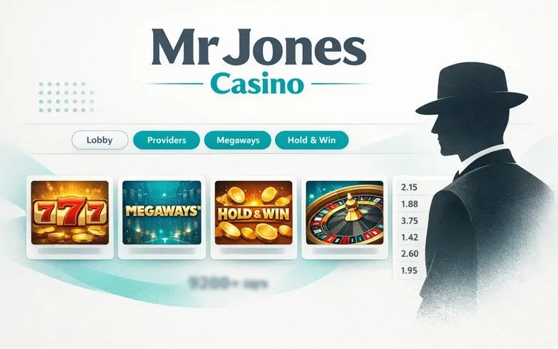 Mr Jones Casino games lobby overview